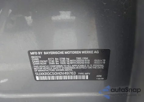 2017 BMW X5 xDrive35I from USA, damaged, VIN 5UXKR0C50H0V49763